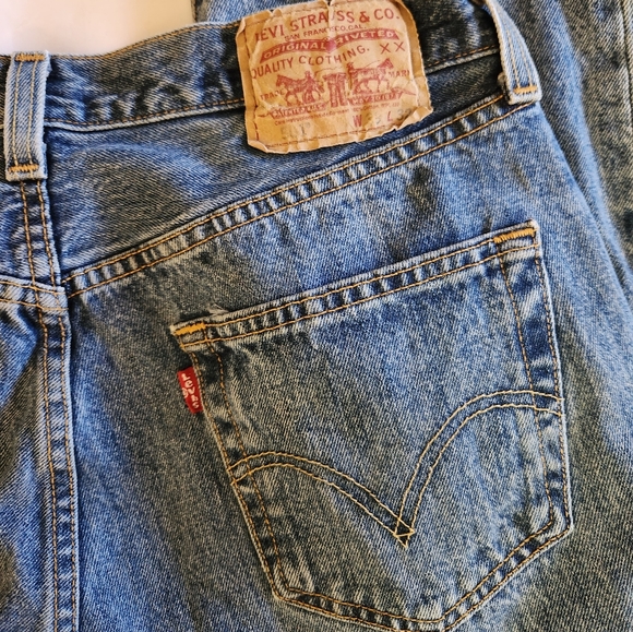 VINTAGE 510 BUTTON FLY LEVI'S cropped 90's size 33 - Picture 2 of 4